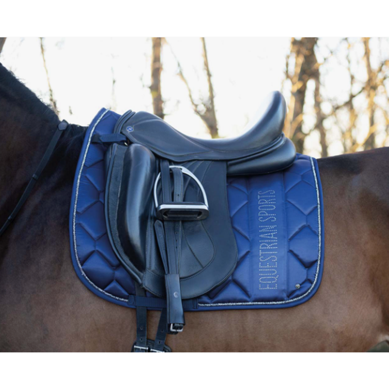 QHP Gloss Saddle Pad - Navy-1